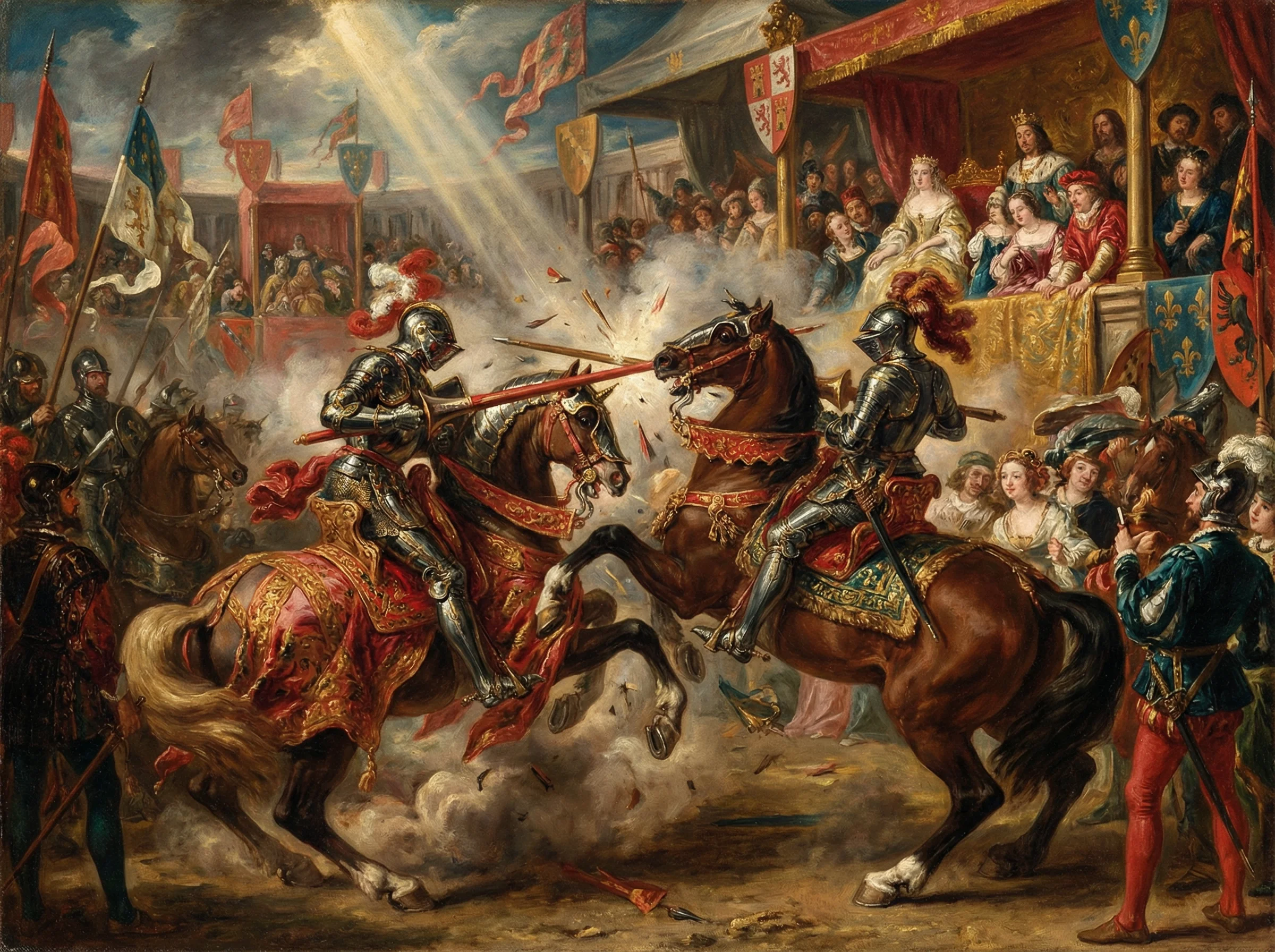 巅峰国际推荐的熊猫电竞平台评测 - 骑士对决锦标赛古典油画